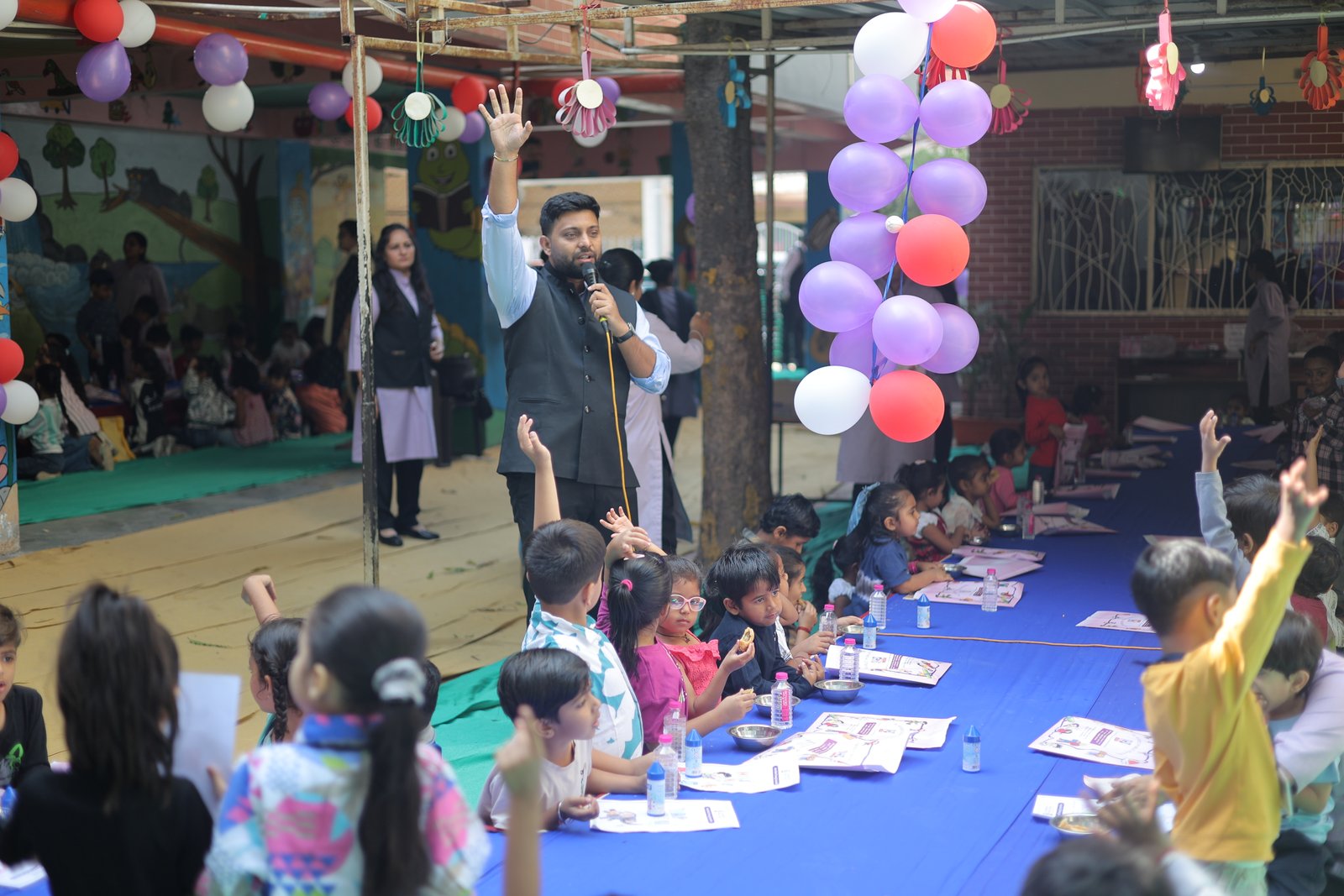 Jay Pardasani at a preschool event